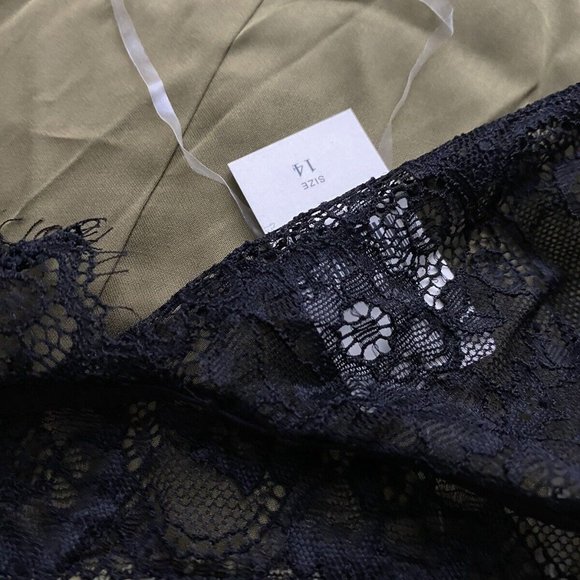 By Anthropologie Lace-Top Satin Chemise size 14 new with tag nwt - Picture 5 of 8